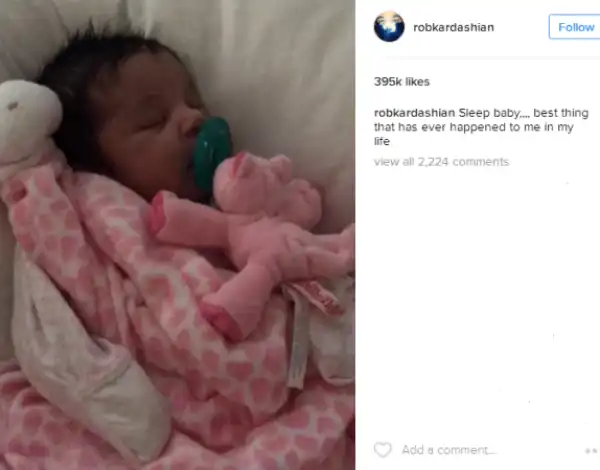 Rob Kardashian gushes over his daughter, says she